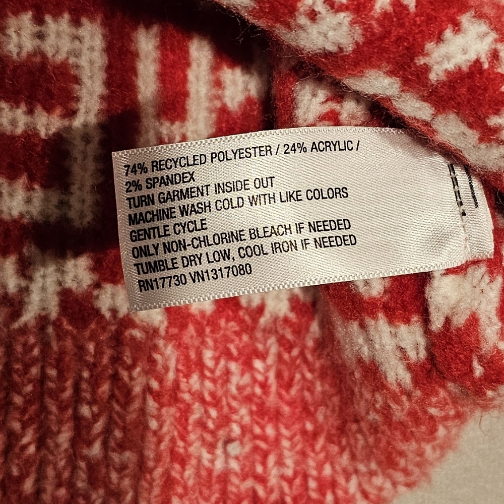 A New Day Red and White Patterned Womens Sweater Size L‎ - Picture 2 of 4